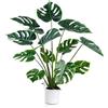 Leflos 90cm Monstera Deliciosa artificiale per uso interno, albero tropicale di Philo diviso in vaso bianco, decorazione per soggiorno, ufficio, festa e celebrazione