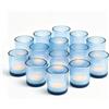 KPYZLBD Portacandele da tè in vetro, 15 pezzi, blu, 5,4 x 6,2 cm | Portacandele in vetro blu, per matrimonio, compleanno, Natale, portacandele in vetro