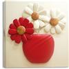 PIY PAINTING Quadro Moderno Fiori in Vaso su Tela per Bagno e Soggiorno 30x30CM