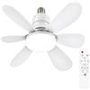STHomedeco Ventilatore da Soffitto LED E27, 3000-6000K, 6 Pale, Telecomando，Bianco | Installazione facile senza cablaggi complessi, ideale per camere, soggiorni, uffici e cucine con soffitti bassi.