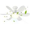 BuzzoXerex Ventilatore da Soffitto con Luce e Telecomando, 52 cm 40 W, Lampada Ventilatore LED E27 Dimmerabile, 3000-6500K 2000 LM, 3 Velocità, Plafoniera Silenziosa per Camera, Cucina, Bagno