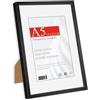 HIMEETIME® 1x Cornice Foto A5 14.8x21cm Alluminio spazzolato Nero,Passepartout 10X15cm,Cornice 15x21 Piccolo per Foto,Montaggio a parete o esposizione da tavolo