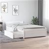 Capwee Giroletto Singolo in Legno Giroletto Singolo 90x190 Letto Singolo con cassetti Strutture Letto con Cassetti Giroletto Singolo con testata-Bianco-90 x 190 cm