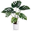 Leflos 68cm pianta artificiale Monstera Deliciosa per uso interno, albero tropicale Philo diviso in vaso bianco, deco per soggiorno, ufficio, festa e celebrazione
