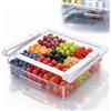Seivunol Organizer Frigorifero a Pinza con Maniglia per Ripiani del Frigo (≤1.5 cm) | 24,5 x 22,5 x 5,5cm Organizzatore Estraibile per Frigorifero | Sospeso per Risparmiare Spazio | Design Trasparente
