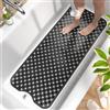 HITSLAM Tappetino Vasca Antiscivolo da Bagno, 101 x 40cm Lungo Tappetino Doccia Antiscivolo Senza BPA, Resistente alla Muffa e Lavabile in Lavatrice Tappetino Bagno, Morbido al Piede, Nero