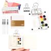PENCHUAN Mini set da viaggio ad acquerello, set di 8 griglie, tavolozza portatile in acrilico, per artisti, studenti, con carta ad acquerello, pennello, pennello, clip