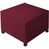 AQIGR Copri Pouf Quadrato 50x50 40x40 90x90 80x80 60x60 35x35 100x100 Copriseduta Elastico Fodera Poggiapiedi per Ottomana, Protezione per Poggiapiedi(Burgundy,L 60x W 60xH 45cm)