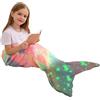 Viviland Coperta a Coda di Sirena - Coperta Indossabile con Sirena in Peluche per Ragazze Bambini Adolescenti Coperta per Coccole in Morbido Pile di Flanella per Tutte le Stagioni (Multi-coloured Unicorn)