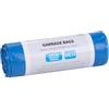 DONAU HOME Sacchi per rifiuti base da 60 litri con chiusura a laccetto / 16 sacchi / 1 rotolo/Blu/LDHD 16 micron di spessore/Ideali per l'ufficio