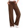 Crewhpo Pantaloni Donna a Gamba Dritta in Velluto a Coste con Coulisse | Texture Verticale, Vita Elasticizzata, Vestibilità Comoda, Linea Pulita, Ufficio, Viaggio, Shopping e Tempo Libero