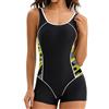 Leaomuny Costume Piscina Donna Pantaloncino Intero Costumi da Bagno Curvy Mare Swimsuit Modellante Swimwear Pancia Contenitivo Sportivo Bikini Acquagym Nuoto Monokini per Allenamento