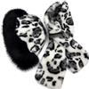 CutitiUU Cappello di peluche mongolo,Stampa leopardo,Imitazione pelliccia di visone,Cappello da donna in pelliccia sintetica con stampa leopardata invernale,Cappelli di visone pelosi soffici di