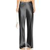 Generico Pantaloni da Donna in Raso Lucido a Gamba Larga, Vita Elastica Nascosta Senza Tasche, Tessuto Poliestere Elastan Alta Caduta, Pantaloni Eleganti per Ufficio e Uscite Quotidiane Multi Colore S-XL
