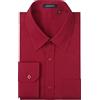HISDERN Camicia Uomo Maniche Lunghe Camicie Regolare Fit Casual Uomo Camicie Rosso L