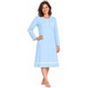 Leedya Camicia da Notte Invernale Donna Lunga in 100% Cotone Interlock - Calda e Morbida, Maniche Lunghe, Bottoni Frontali - Taglie S-3XL