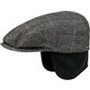 Stetson Kent Copriorecchie Coppola Uomo Berretto con Visiera Motivo a Spina di Pesce Autunno Inverno