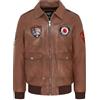 Infinity Leather Giubbotto Bomber in Pelle Vintage Con Stemma da Uomo, Stile Aviatore G-1 Giubbotto da Aviatore in Vera Pelle di Agnello Con Polsini a Coste, Fodera in Cotone e Dettagli con Toppa