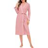 Wikoan Vestaglia Invernale da Donna a Nido D'ape | Vestaglia Lunga e Calda per I'autunno-Inverno-Comodi Sleepwear da Casa