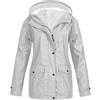 Generico Giubbino Antipioggia Donna in Pile Versatili Viaggi Giacca Da Pioggia Traspirante Impermeabile Sportivo Cappotto Con Cerniera Outdoor Trekking Trench Ripiegabile Con Cappuccio a Vento Giacche