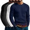 Otuuz 4 Maglie Termiche da Uomo a Maniche Lunghe, Set di Colori | Maglie Termiche Da Uomo a Maniche Lunghe in Maglia a Coste, Girocollo, Vestibilità Slim Ed Elastiche Come Strato Base
