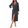 Marvmys Vestaglia da Donna Elegante Kimono Morbido Loungewear da Casa | Vestaglia lunga con scollo a V e maniche lunghe. Chiusura con cintura regolabile. Silhouette fluida e taglio strutturato.