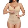 Niwicee Donna Body Contenitivo Modellante Shapewear Snellente Fajas | Doppio Strato Mesh con Chiusura a 3 Ganci Coppa Rimovibile e Spalline Regolabili Guaina Contenitiva Invisibile Pancia Piatta