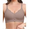 Jiuday Reggiseno da donna con chiusura frontale, senza ferretto, comfort | Imbottito senza cuciture, con supporto di supporto, facile da indossare, per donne in allattamento e anziane con una
