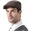 DORRISO Uomo Vintage Piatto Berretto Moda Berretto Baschi Scozzesi Cotone Basco Newsboy Flat Cappello Uomo Comodo Viaggio Moda Vacanza Cappelli