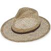 fiebig Traveller Cappello da Sole per Uomo e Donna | Cappello in 100% Erba Marina | Cappello Estivo con Cinturino in Ecopelle vegana | Cappello in Paglia, Colore Naturale in Diverse Misure