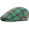 DORRISO Uomo Piatto Berretto Righe Quadri Design Leggero Berretto Baschi Scozzesi Cotone Basco Newsboy Flat Cappello Confortevole Uomo Viaggio Vacanza Cappelli