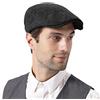 DORRISO Uomo Vintage Piatto Berretto Moda Berretto Baschi Scozzesi Cotone Basco Newsboy Flat Cappello Uomo Comodo Viaggio Moda Vacanza Cappelli