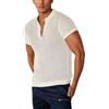 Generico Maglia Polo Uomo Camicia Manica Corta Ampia Casual Tinta Unita Stile Traforato Casuale Traspirante Elegante Traspirante Polo Uomo Leggera Maglietta da Golf Maglietta