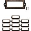 FUXXER 10 x finestre per etichette, armadietti farmacisti, scheda, bronzo antico, 83 x 33 mm