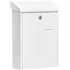 BURG-WÄCHTER Cassetta postale con tetto parapioggia apribile, Formato fessura DIN B5, Acciaio zincato, Daily 5861 W, Bianco