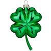 Holly & Jolly - Palla di Natale a forma di quadrifoglio, ca. 11 cm | Palla di Natale in vetro, dipinta a mano, decorazione per l'albero di Natale in verde, lucida, decorazioni natalizie