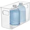 InterDesign iDesign Linus Cestino portaoggetti per il bagno, Divisori per cassetti di misura media in plastica con manici, trasparente
