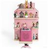 Relaxdays Scaffale magnetico per Toniebox + 32 Tonies, casetta, HxLxP: 43x28x17 cm, rosa