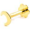 Monde Petit Piercing per cartilagine luna 4 mm - oro giallo 9k (375) - Scatola Regalo - Certificato di garanzia