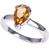 namana Anello Donna in Argento 925 com Pietra Citrino, Anelli per Donna e Ragazza con Citrino Naturale, Anello Argento 925 Donna con Citrino Naturale a Forma di Pera