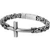 JewelryWe - Bracciale da uomo in acciaio INOX lucido con catena di grano
