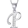 MASADA Collana in Argento 925 - Ciondolo Lettera Iniziale con Pietre Zircone - Iniziali Nome per Donna e Ragazza - Catena 46 cm Confezione Borsa in Velluto