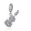 NINGAN Ciondolo in argento 925 con perline Quadrifoglio portafortuna, dado, osso del desiderio, bilanciere, adatto per la collana del braccialetto da donna