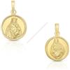 ROSA DI MANUEL Medaglia ciondolo Scapolare oro sterling, Madonna Carmen e Sacro cuore, misura 11 mm