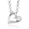 MIORE Collana Argento 925/ placcata oro 18kt Collana Donna con Ciondolo con Cuore 45 cm, gioiello anallergico confezionato in un elegante astuccio portagioie