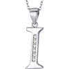 MASADA Collana in Argento 925 - Ciondolo Lettera Iniziale con Pietre Zircone - Iniziali Nome per Donna e Ragazza - Catena 46 cm Confezione Borsa in Velluto