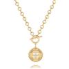 Aobei Pearl 18K Medaglione d'oro Coin/Barocco Pearl/Puffy Cuore/Turchese Collana Pendente per le Donne Handmade Toggle Gioielli