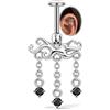 OUFER 16G Gioielli per elice nascosta di Halloween - Catena pendente per piercing verticale all'elice, orecchino a perno piatto posteriore, orecchini verticali rook tragus per donne e uomini