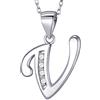 MASADA Collana in Argento 925 - Ciondolo Lettera Iniziale con Pietre Zircone - Iniziali Nome per Donna e Ragazza - Catena 46 cm Confezione Borsa in Velluto