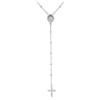 Dada Gioielli - Collana Rosario Uomo e Donna in Acciaio Inox | Croce Zirconi Brillanti Catena Smaltata Colore Argento